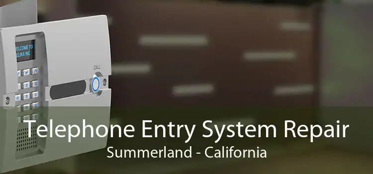 Telephone Entry System Repair Summerland - California